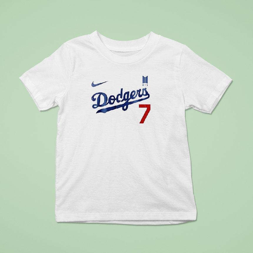 Bts Tae Hyung X Los Angeles Dodgers Signature Logo Shirt