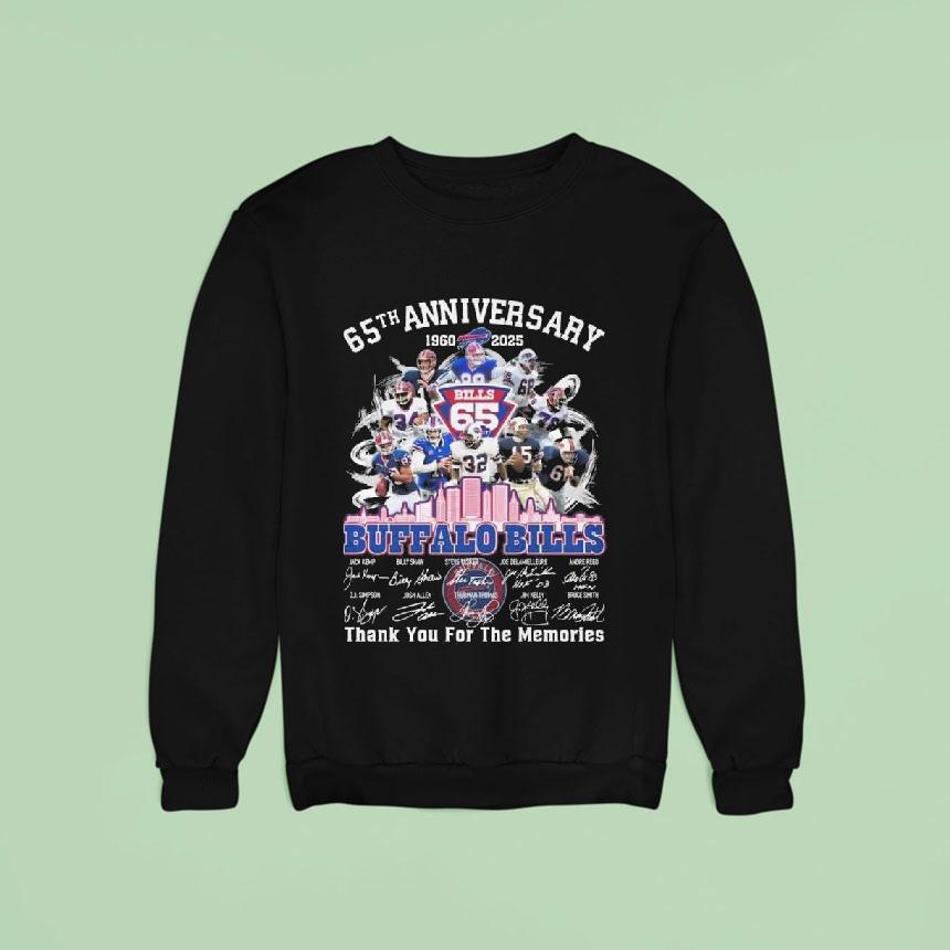 Buffalo Bills 65th Anniversary 1960-2025 Players Signatures Thank You For The Memories Shirt Buffalo Bills 65th Anniversary 1960-2025 Players Signatures Thank You For The Memories Shirt