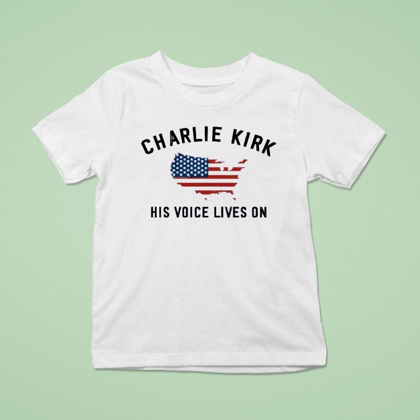 Charlie Kirk His Voice Lives On Printed Casual Shirt