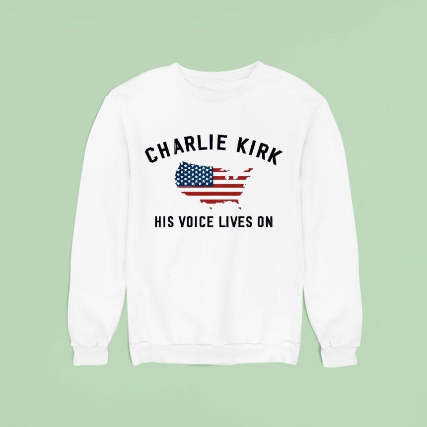 Charlie Kirk His Voice Lives On Printed Casual Shirt Charlie Kirk His Voice Lives On Printed Casual Shirt
