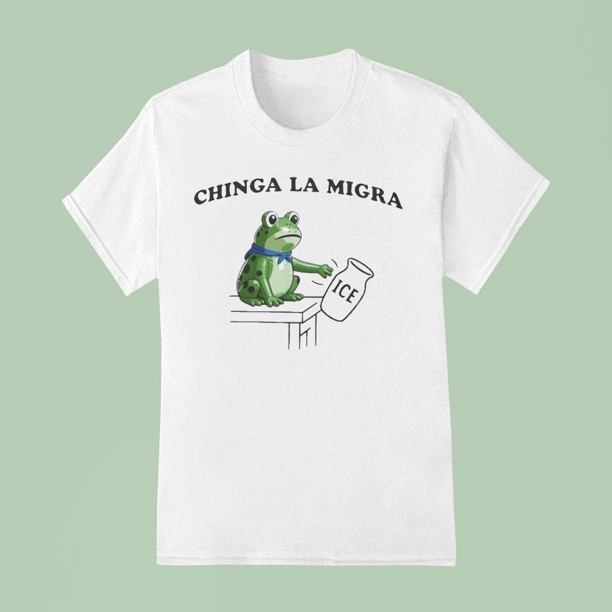 Chinga La Migra Portland Frog Abolish Ice Fascism Protest Shirt