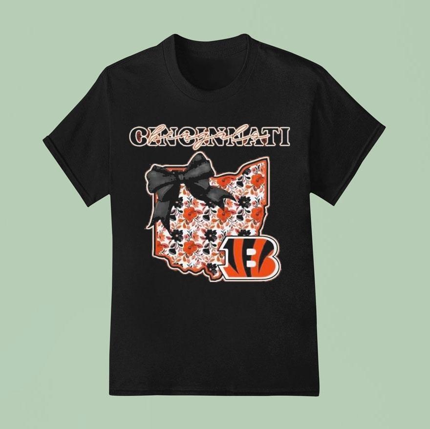 Cincinnati Bengals Nfl Cozy State Bow 2025 Shirt