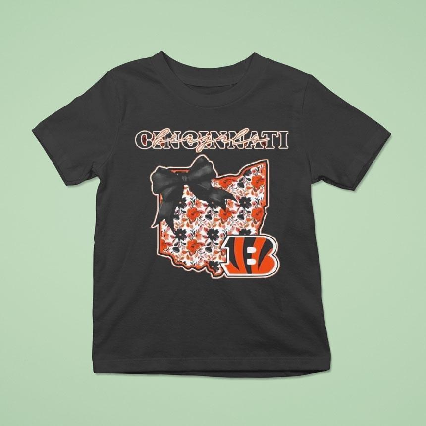 Cincinnati Bengals Nfl Cozy State Bow 2025 Shirt