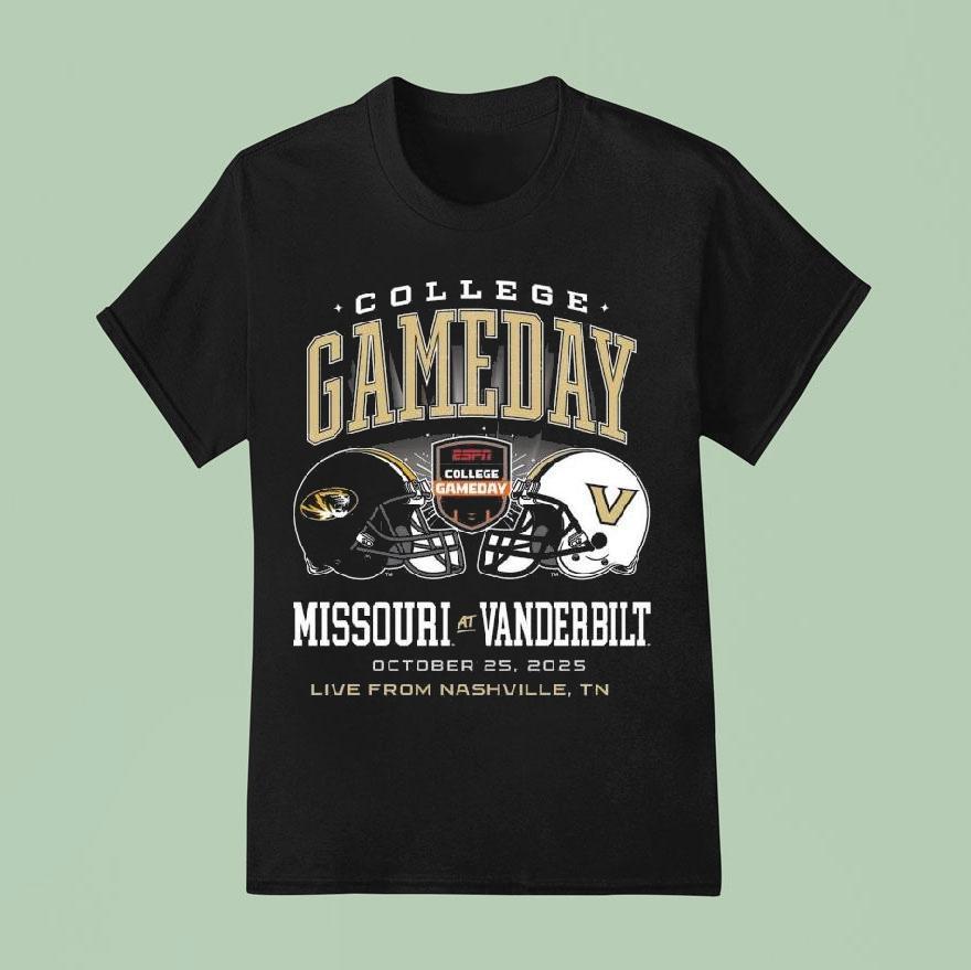 College Gameday Missouri Vs. Vanderbilt Oct 25 2025 Live From Nashville Tn Helmet Shirt