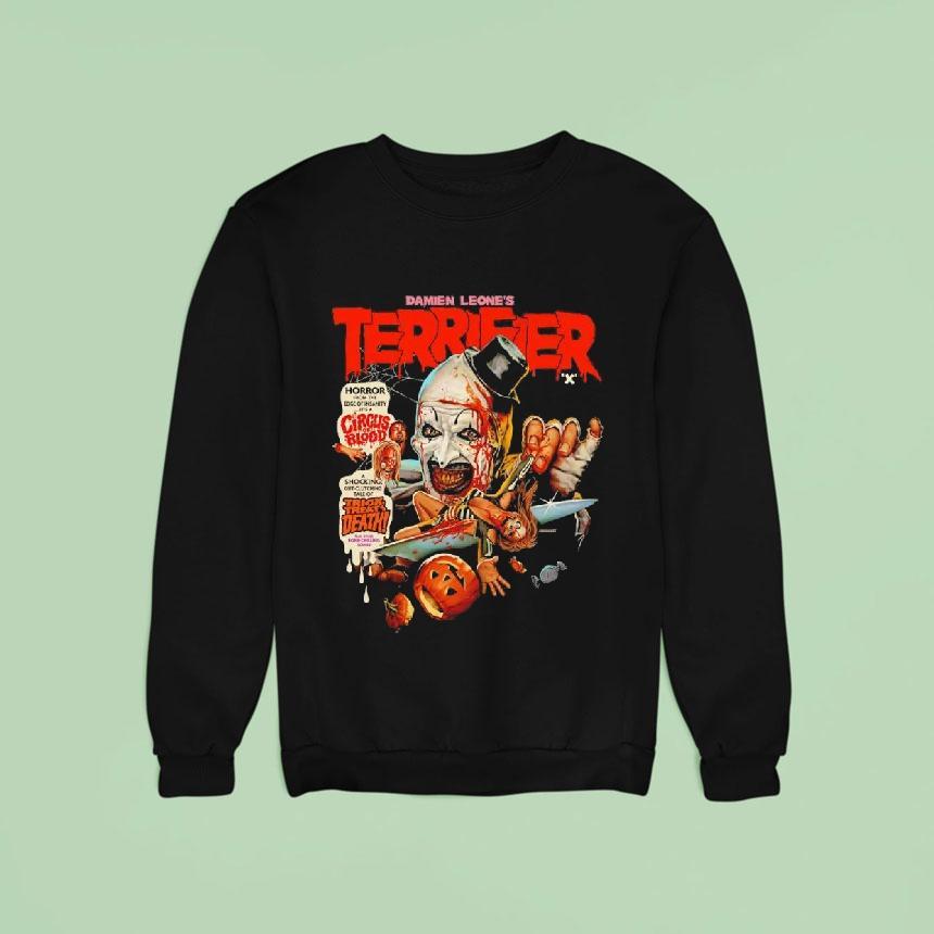 Damien Leone's Terrifier Trick Treat Death Shirt Damien Leone's Terrifier Trick Treat Death Shirt
