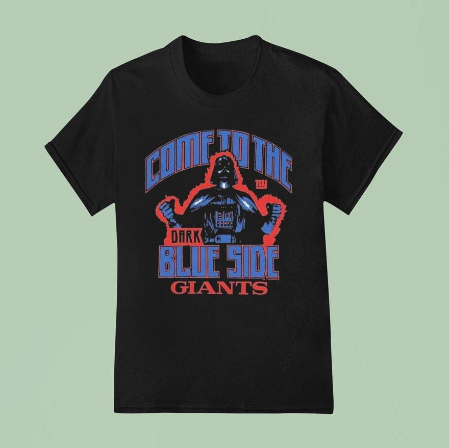 Darth Vader New York Giants Come To The Dark Blue Side Star Wars X Nfl Shirt