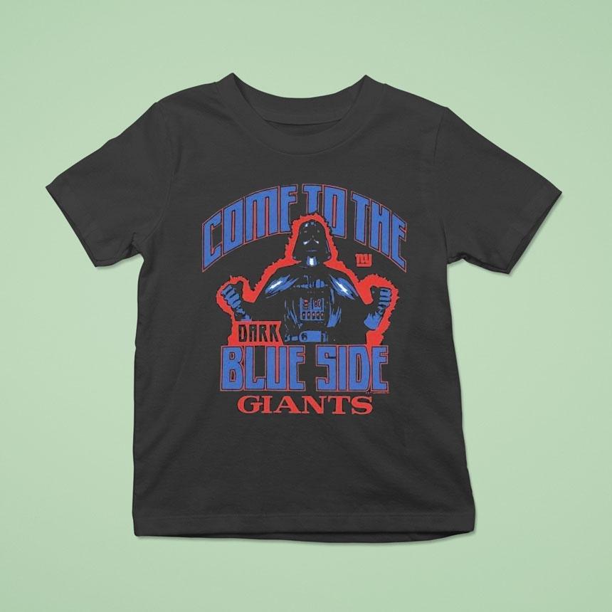 Darth Vader New York Giants Come To The Dark Blue Side Star Wars X Nfl Shirt