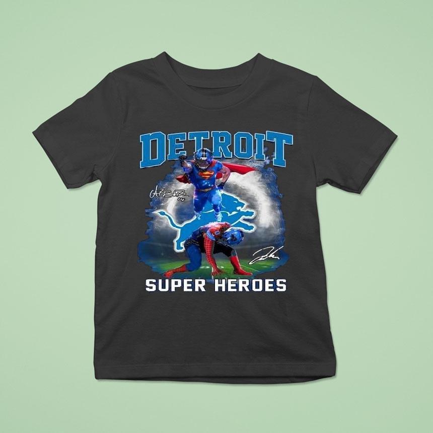 Detroit Lions Super Heroes Signatures Shirt