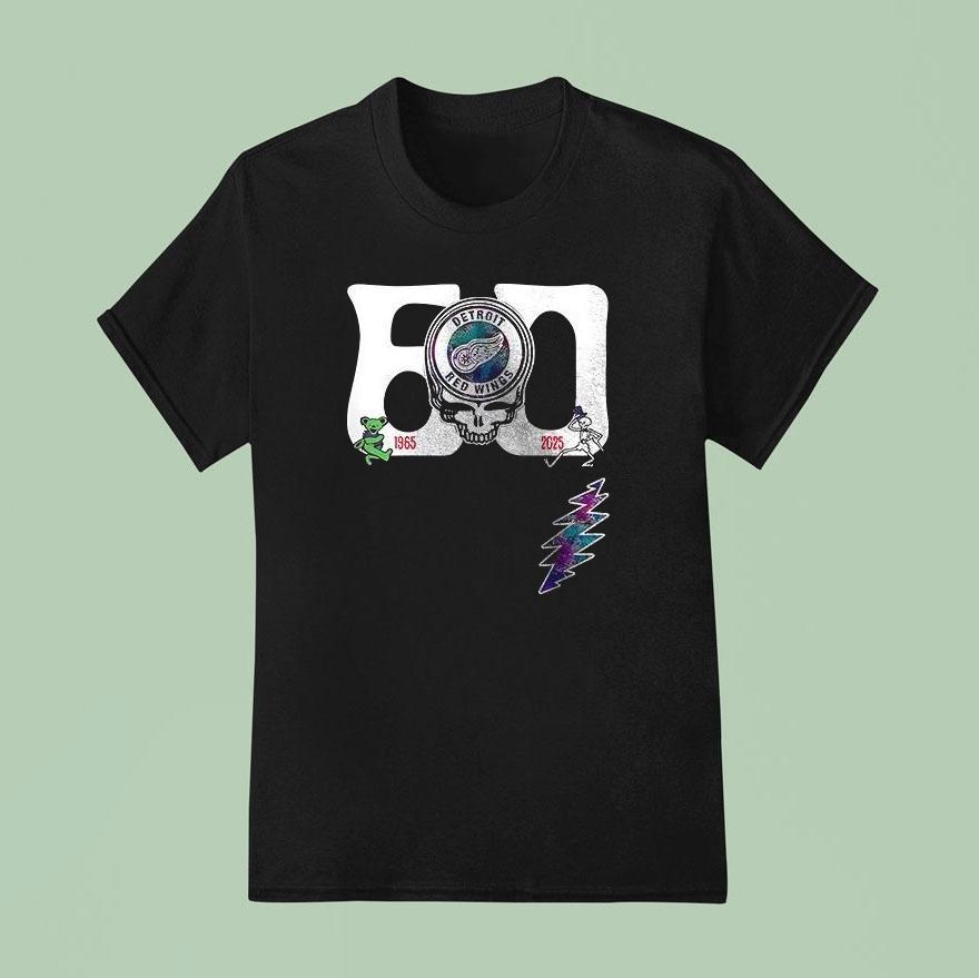 Detroit Red Wings Grateful Dead 60th Anniversary Logo Shirt