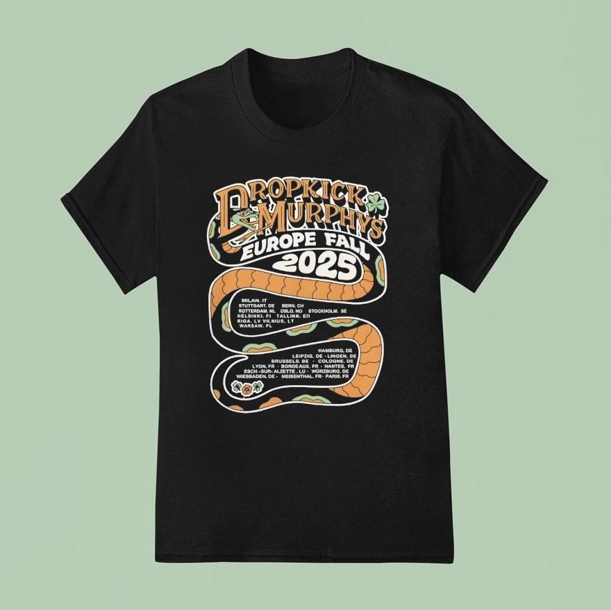 Dropkick Murphys Europe Fall Tour 2025 Shirt