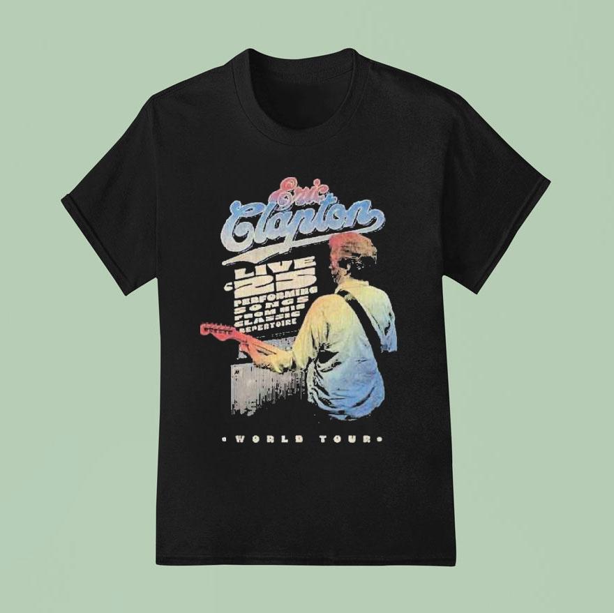 Eric Clapton Live Performing Songs From His Classic Repertoire World Tour 2025 Shirt