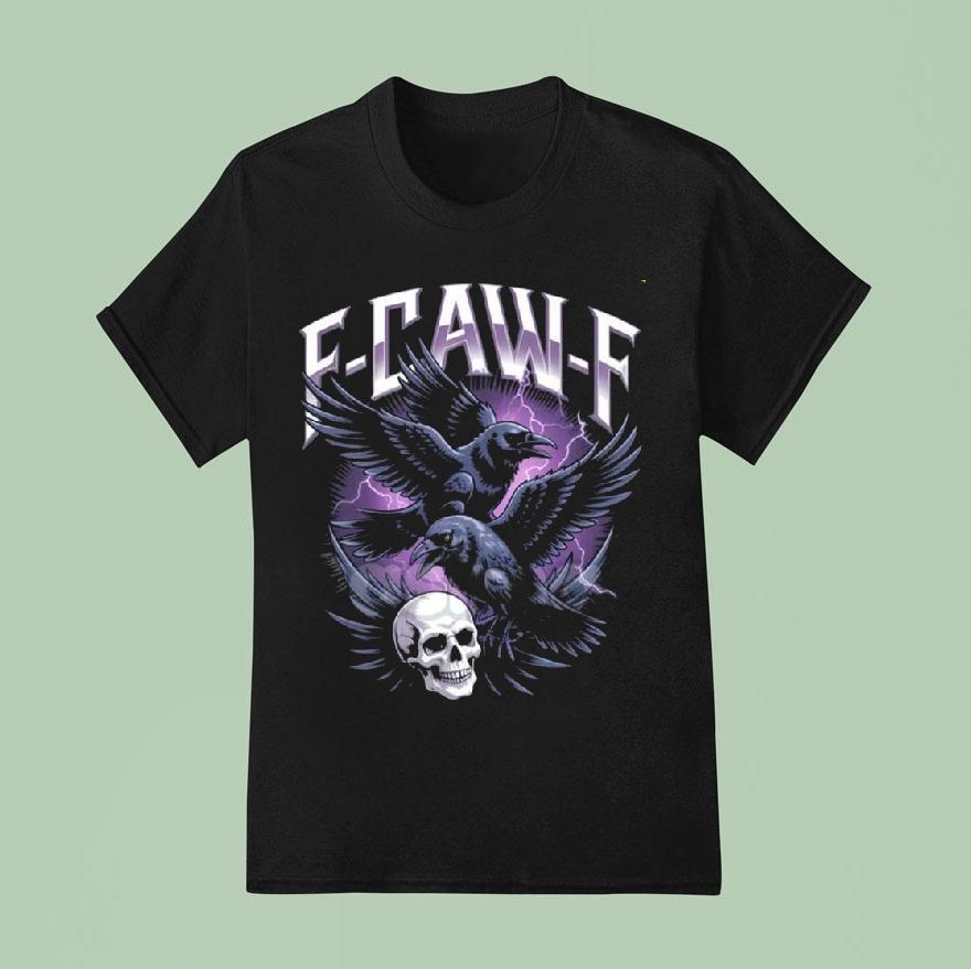 F-caw-f Mortality Call Gothic Crow And Skull Shirt