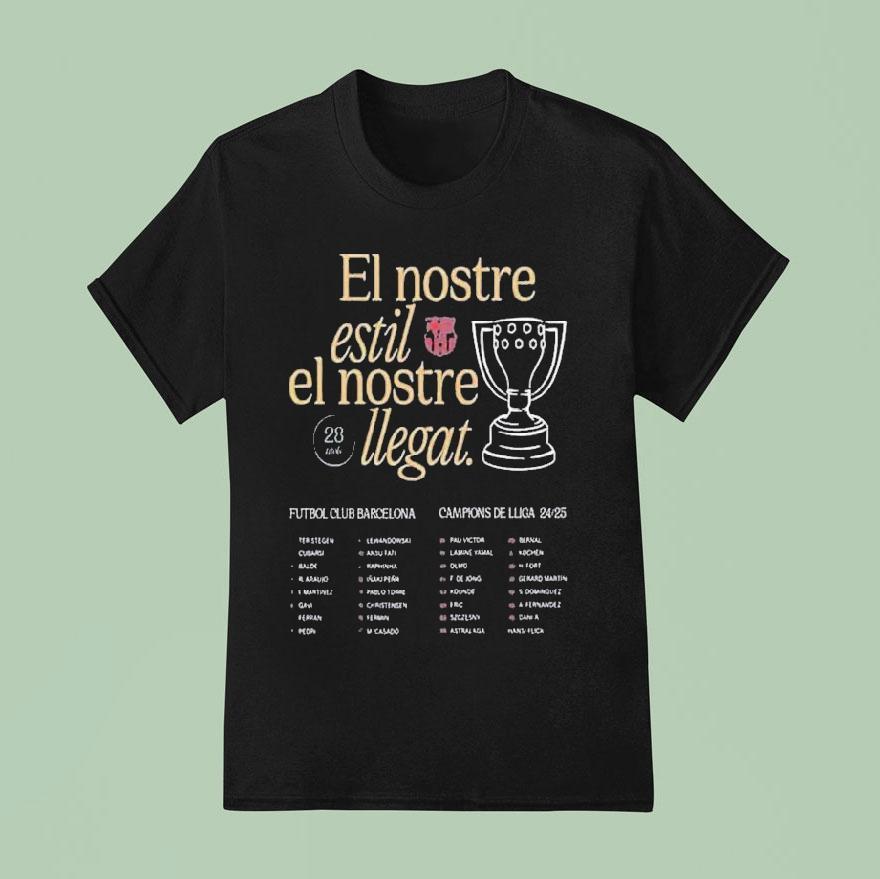 Fc Barcelona La Liga Champions 2024-2025 Barca 28th League Title Shirt