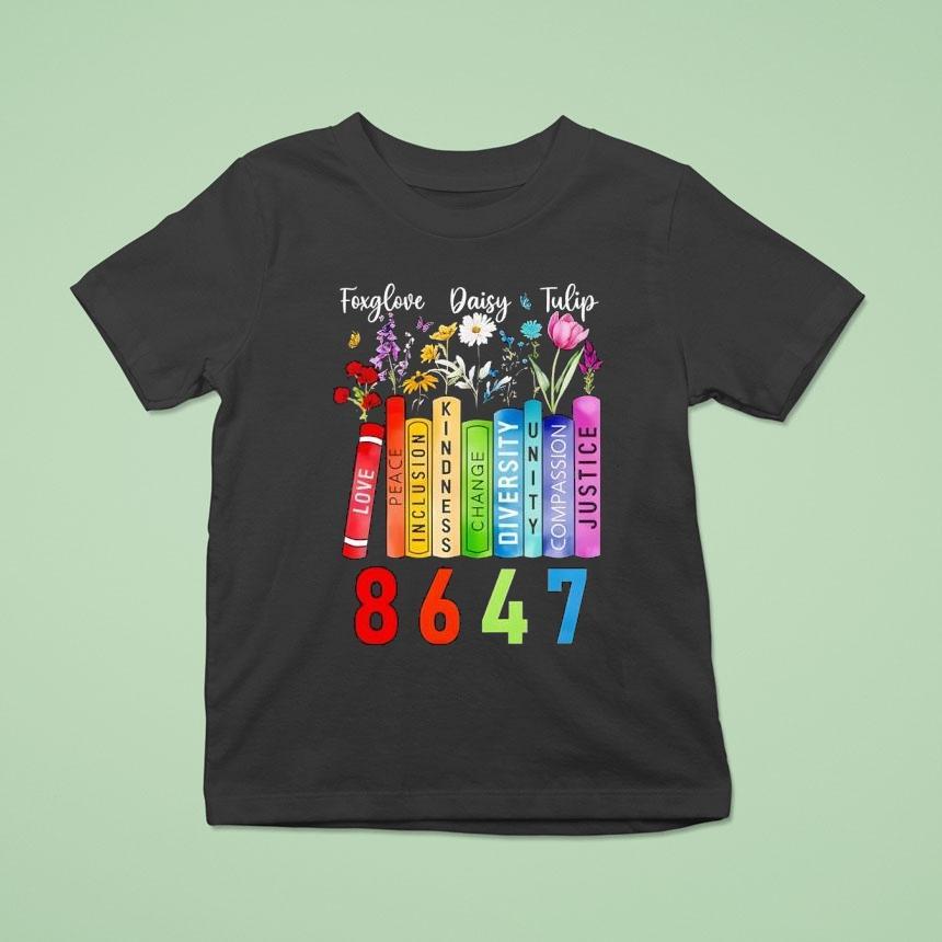Floral Foxglove Daisy Tulip 8647 Book Lover Shirt