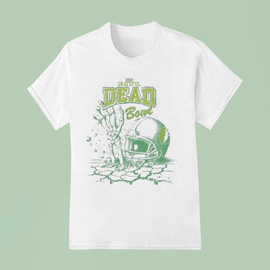 Grateful Dead Bowl 1965 Helmet Skeleton Hand Shirt