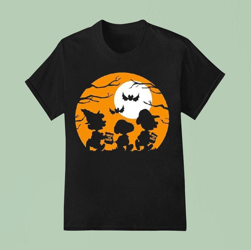 Great Pumpkin Charlie Brown Peanuts Trick Or Treat Silhouettes Shirt