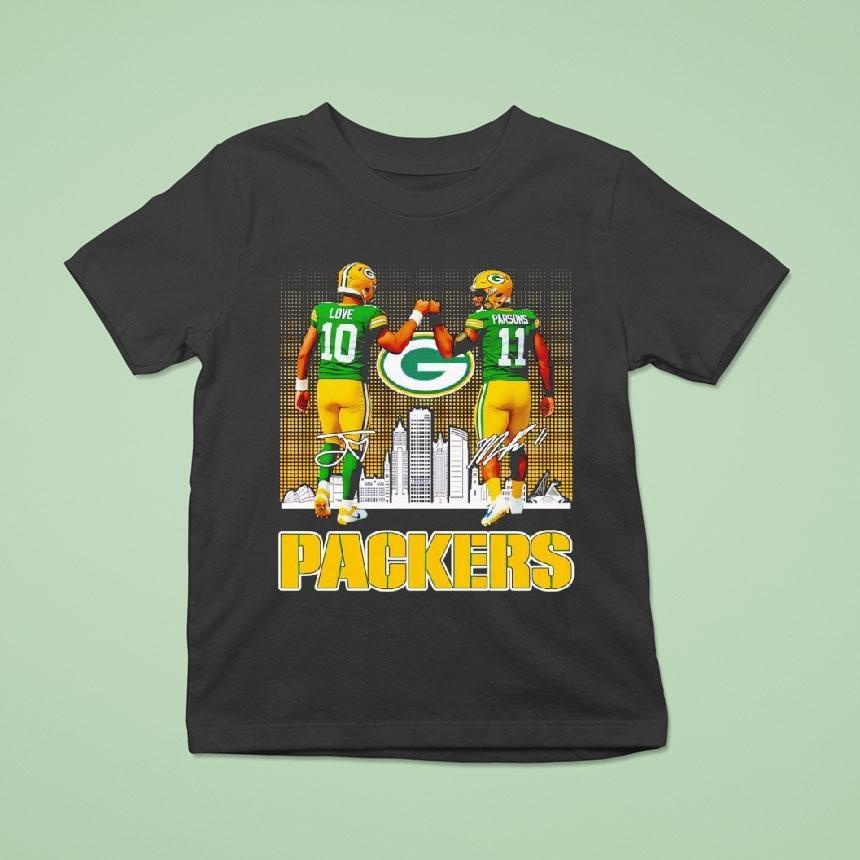 Green Bay Packers City Skyline Jordan Love And Micah Parsons Signatures Shirt