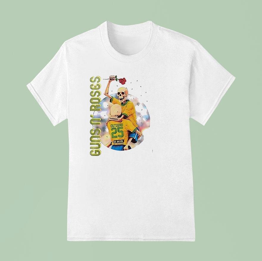 Guns N Roses Tour 2025 Skeleton Football Shirt