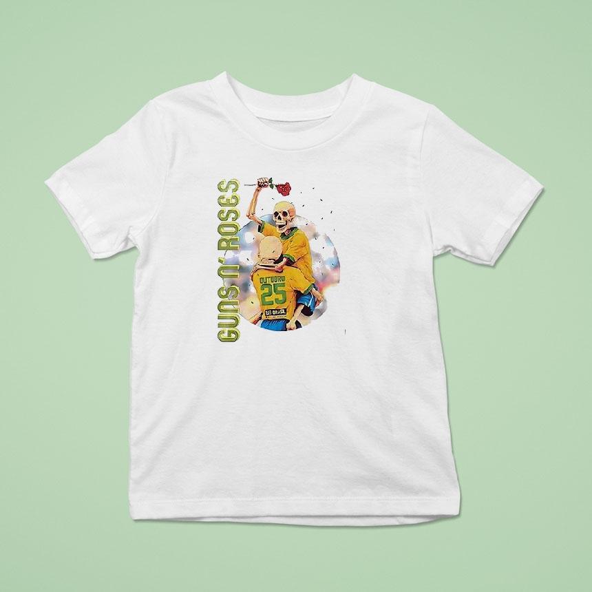 Guns N Roses Tour 2025 Skeleton Football Shirt