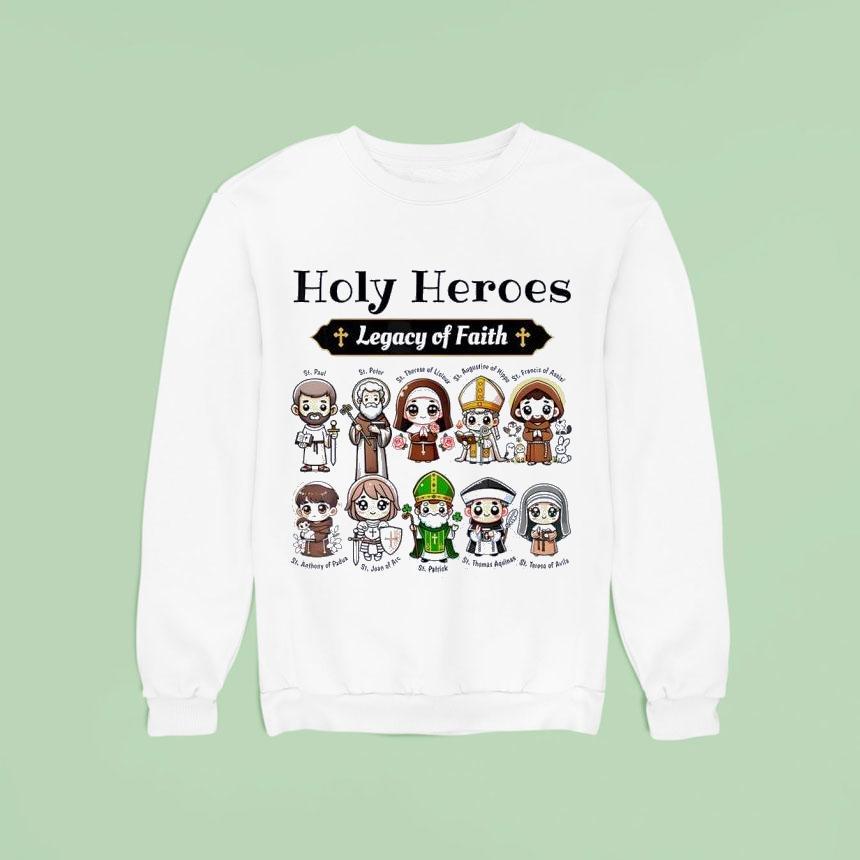 Holy Heroes Legacy Of Faith Catholic Saints Collection Shirt Holy Heroes Legacy Of Faith Catholic Saints Collection Shirt