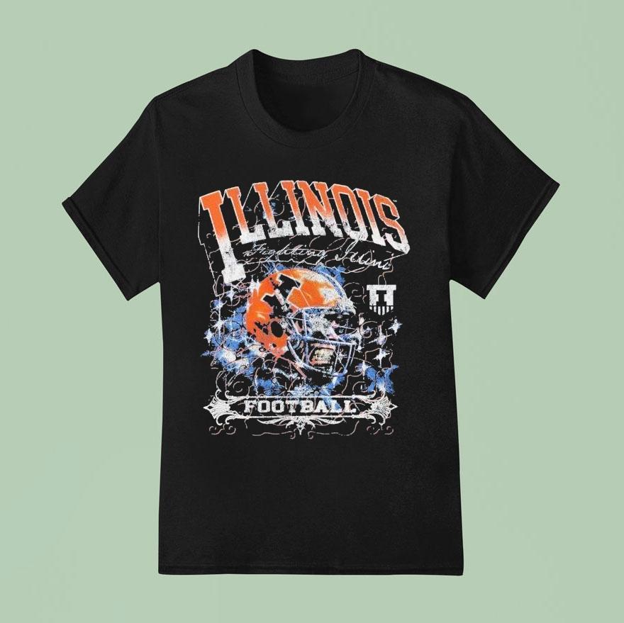 Illinois Fighting Illini Football Grunge Helmet Shirt