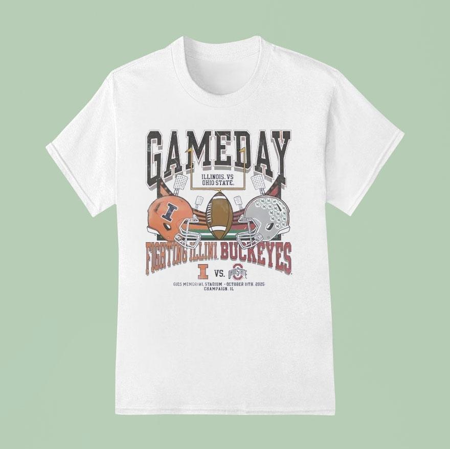 Illinois Fighting Illini Ivory Vs Ohio State Buckeyes Gameday Football Shirt