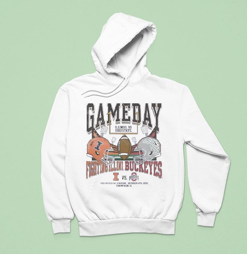 Illinois Fighting Illini Ivory Vs Ohio State Buckeyes Gameday Football Shirt Illinois Fighting Illini Ivory Vs Ohio State Buckeyes Gameday Football Shirt