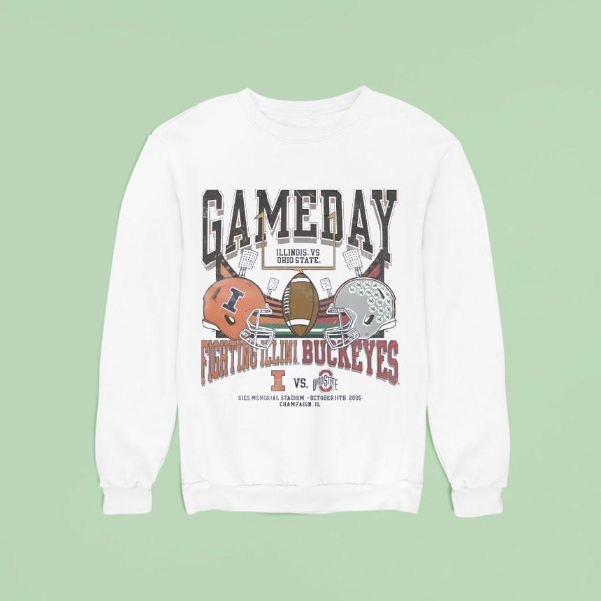 Illinois Fighting Illini Ivory Vs Ohio State Buckeyes Gameday Football Shirt Illinois Fighting Illini Ivory Vs Ohio State Buckeyes Gameday Football Shirt