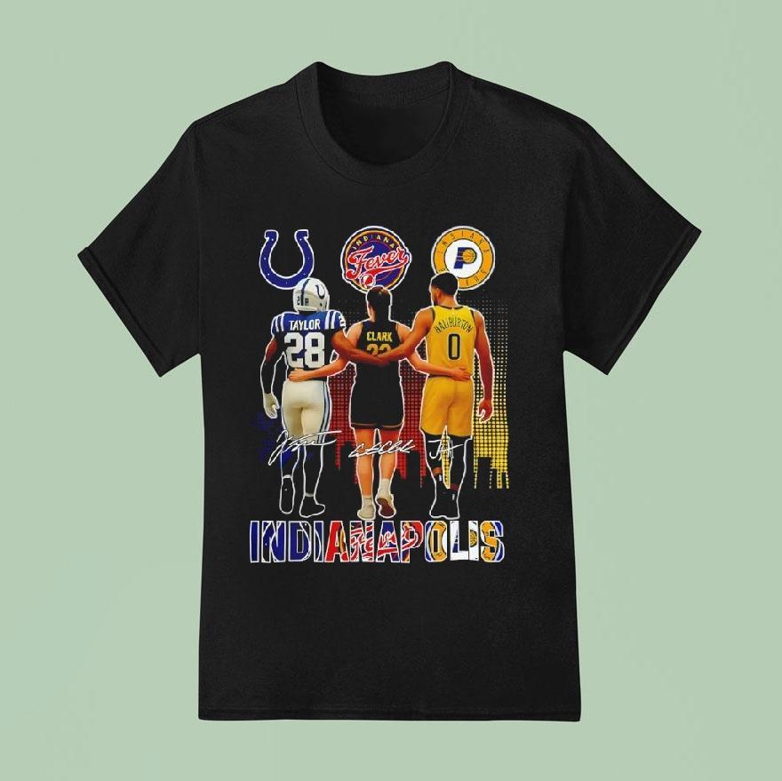 Indianapolis Jonathan Taylor Fever Caitlin Clark Pacers Tyrese Haliburton 2025 Shirt