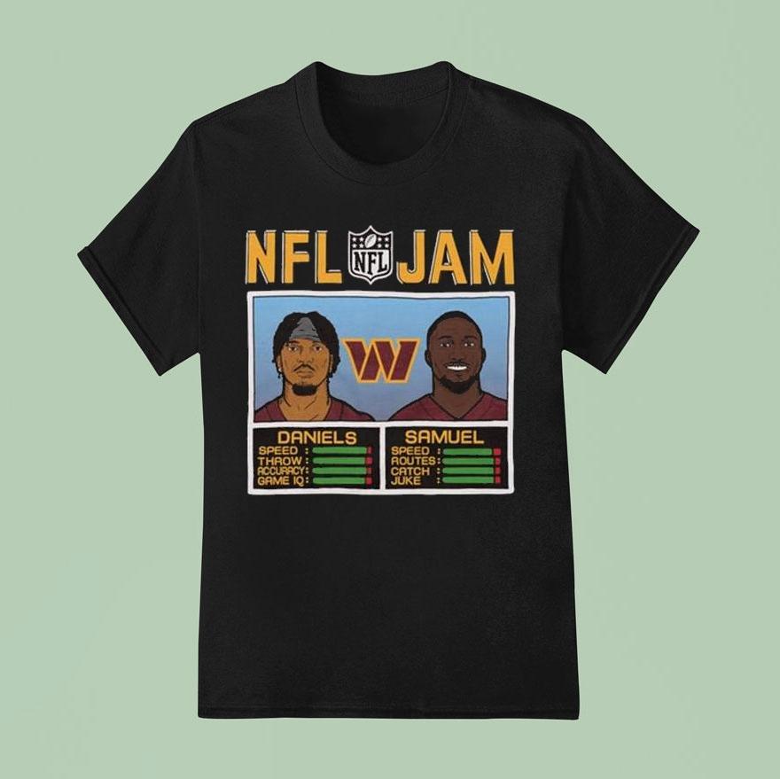 Jayden Daniels And Deebo Samuel Sr. Nfl Jam Washington Commanders Shirt