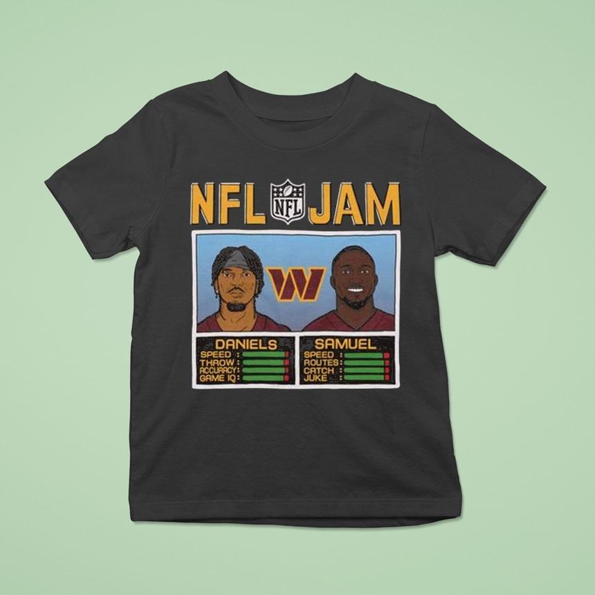 Jayden Daniels And Deebo Samuel Sr. Nfl Jam Washington Commanders Shirt