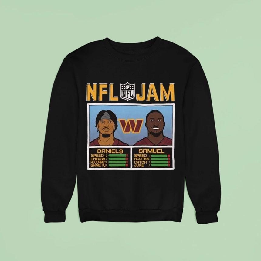 Jayden Daniels And Deebo Samuel Sr. Nfl Jam Washington Commanders Shirt Jayden Daniels And Deebo Samuel Sr. Nfl Jam Washington Commanders Shirt