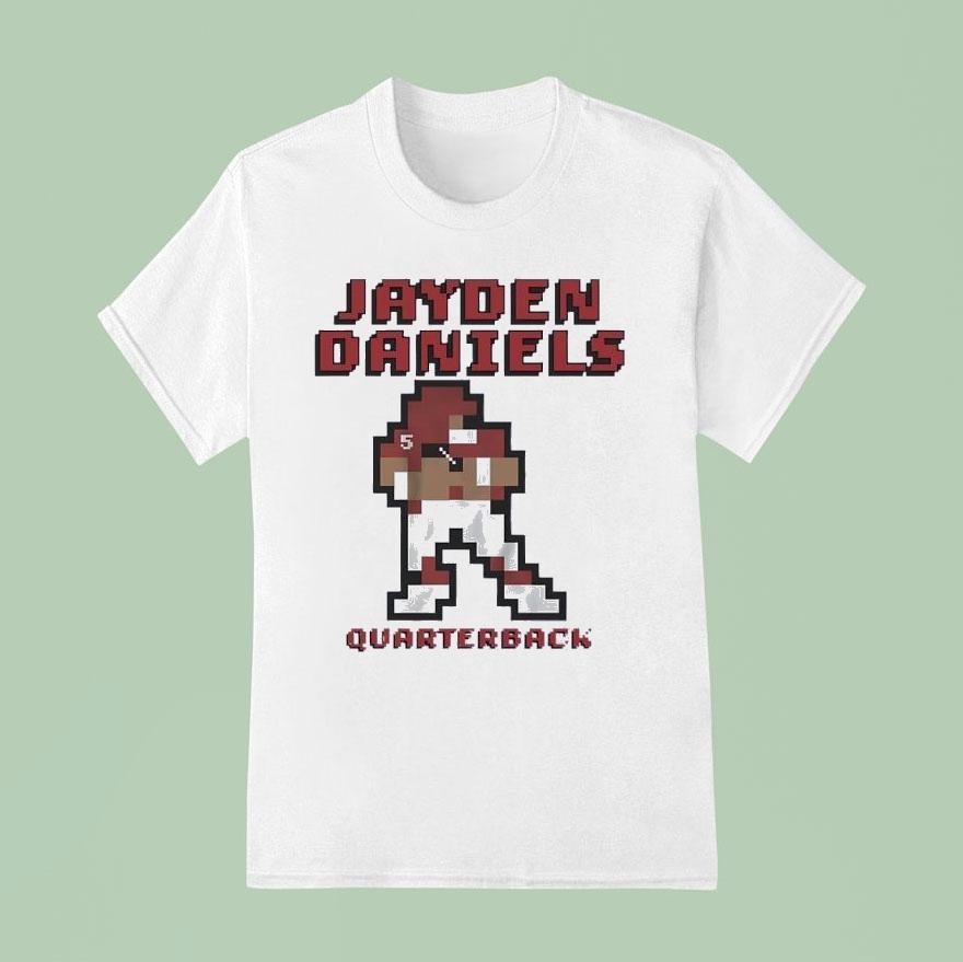 Jayden Daniels Quarterback Washington Commanders Football Pixel Shirt