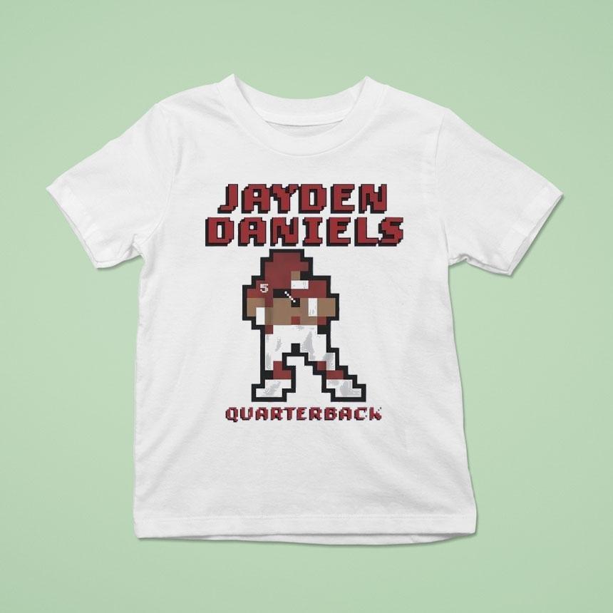 Jayden Daniels Quarterback Washington Commanders Football Pixel Shirt