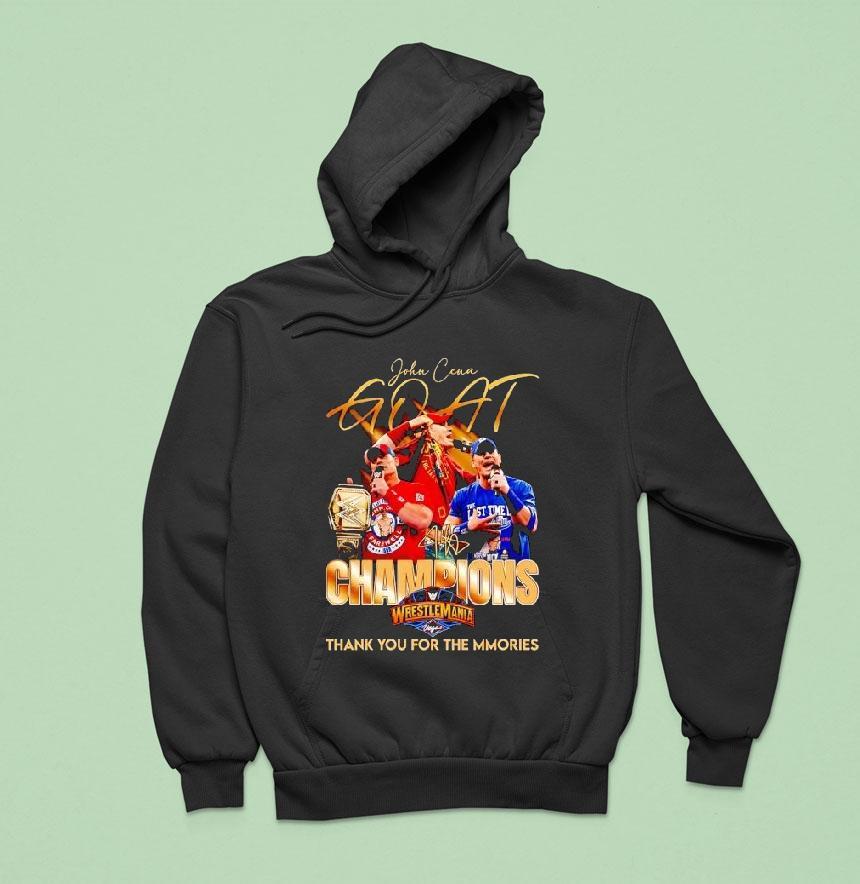 John Cena Goat Champions Wrestlemania Thank You For The Mmories Signature Shirt John Cena Goat Champions Wrestlemania Thank You For The Mmories Signature Shirt