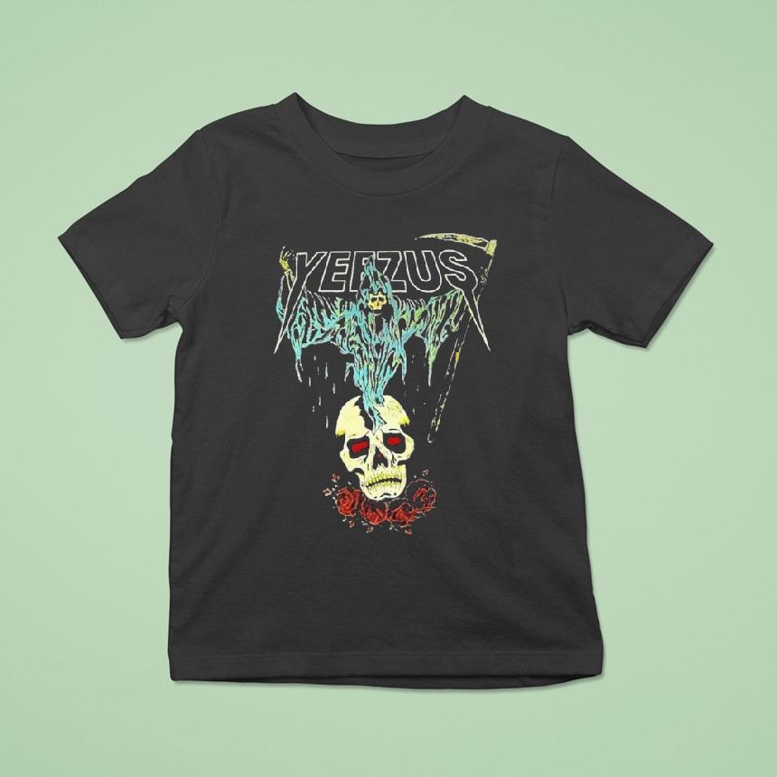 Kanye West Ye Yeezus Grim Reaper Skull And Roses Shirt