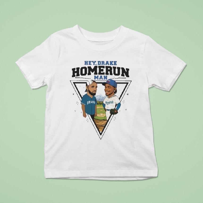 Kendrick Lamar Los Angeles Dodgers Vs Toronto Blue Jays Hey Drake Homerun Man Shirt