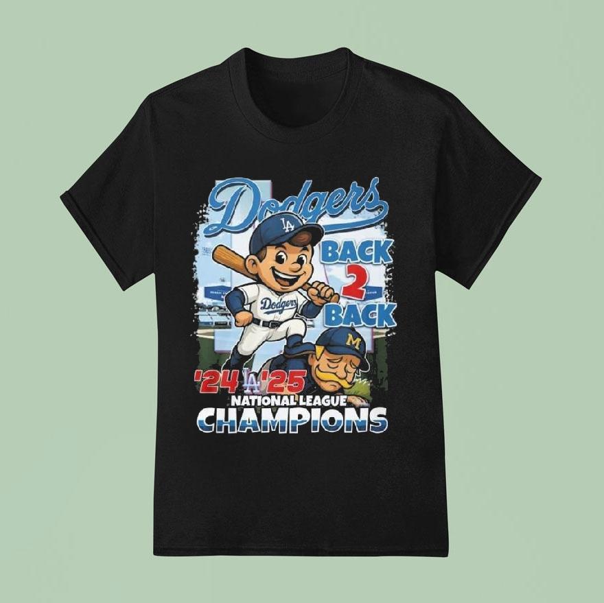 Los Angeles Dodgers 2025 National League Champions Back 2 Back Mascot 24-25 Shirt