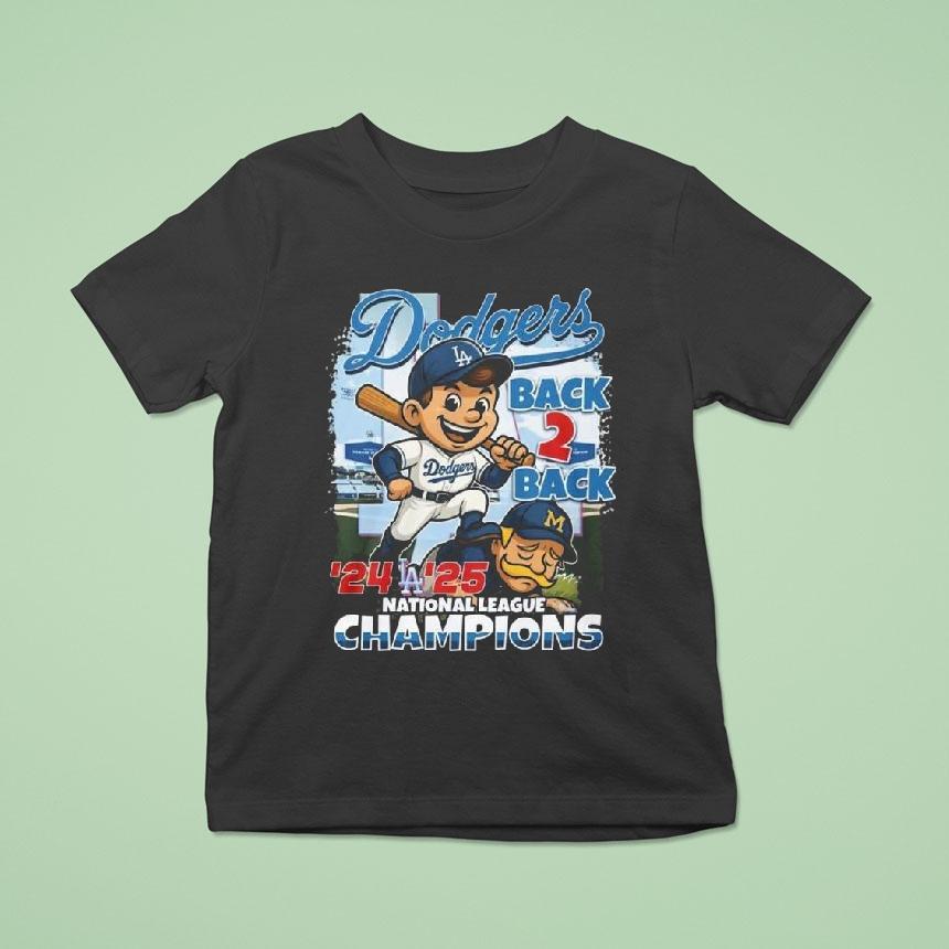Los Angeles Dodgers 2025 National League Champions Back 2 Back Mascot 24-25 Shirt