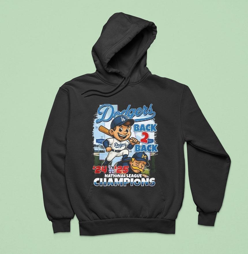 Los Angeles Dodgers 2025 National League Champions Back 2 Back Mascot 24-25 Shirt Los Angeles Dodgers 2025 National League Champions Back 2 Back Mascot 24-25 Shirt