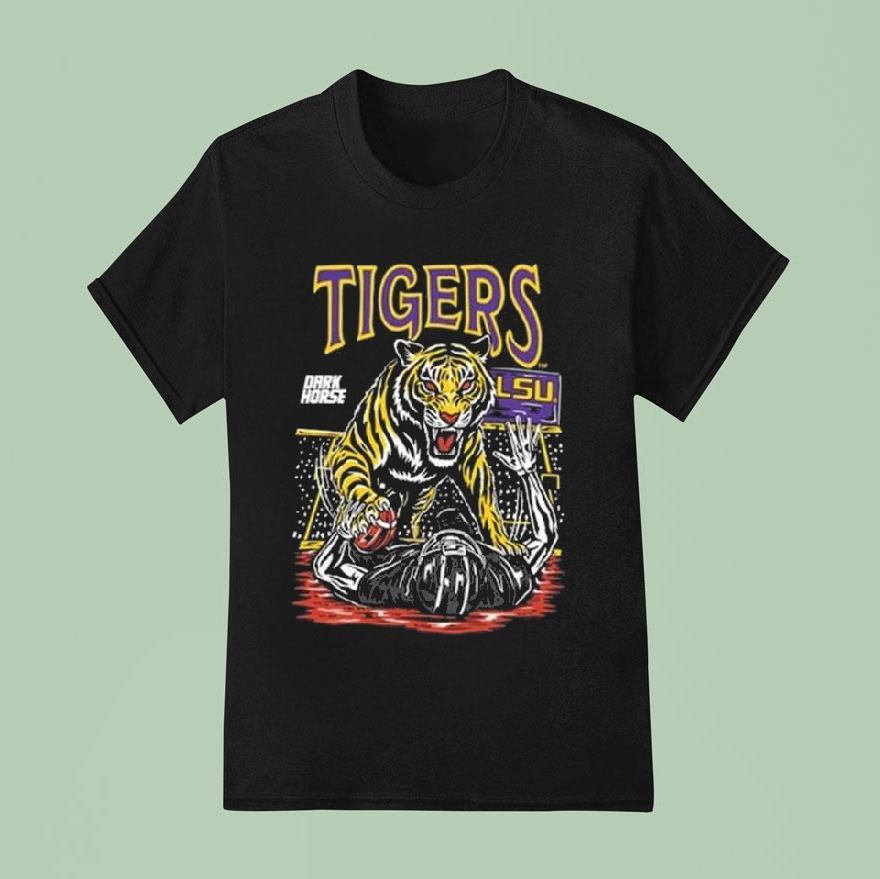 Lsu Tigers Dark Horse Death Valley Mascot 2025 Shirt