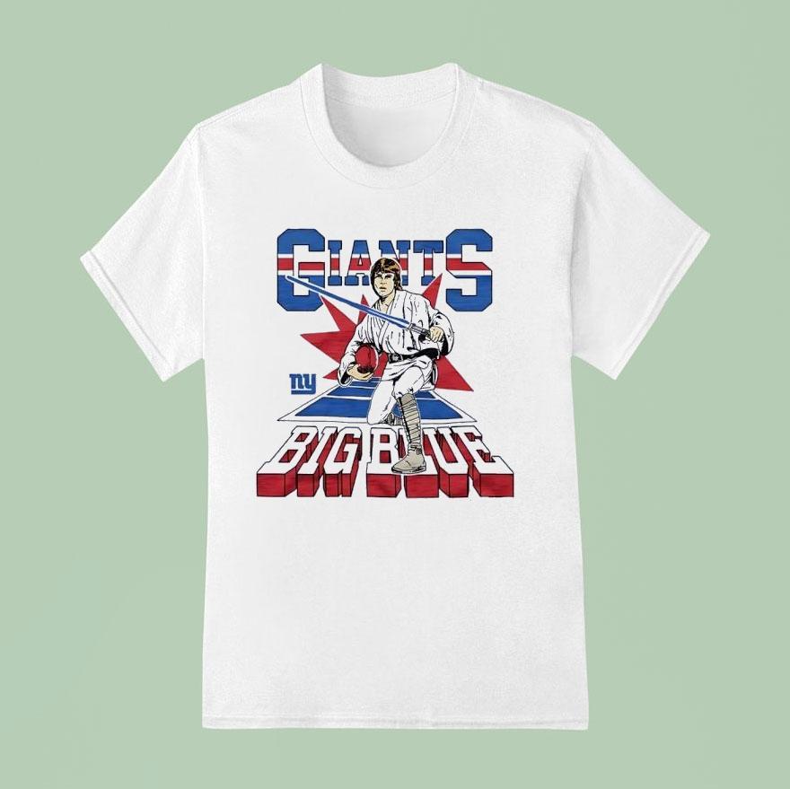 Luke Skywalker X New York Giants Big Blue Ny Shirt