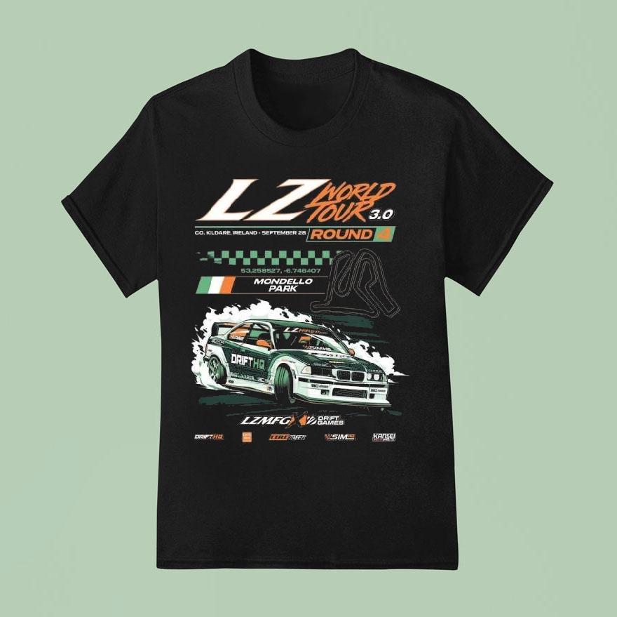 Lzmfg X Drift Games Lzwt World Tour Mondello Park Ireland Event 2025 Shirt