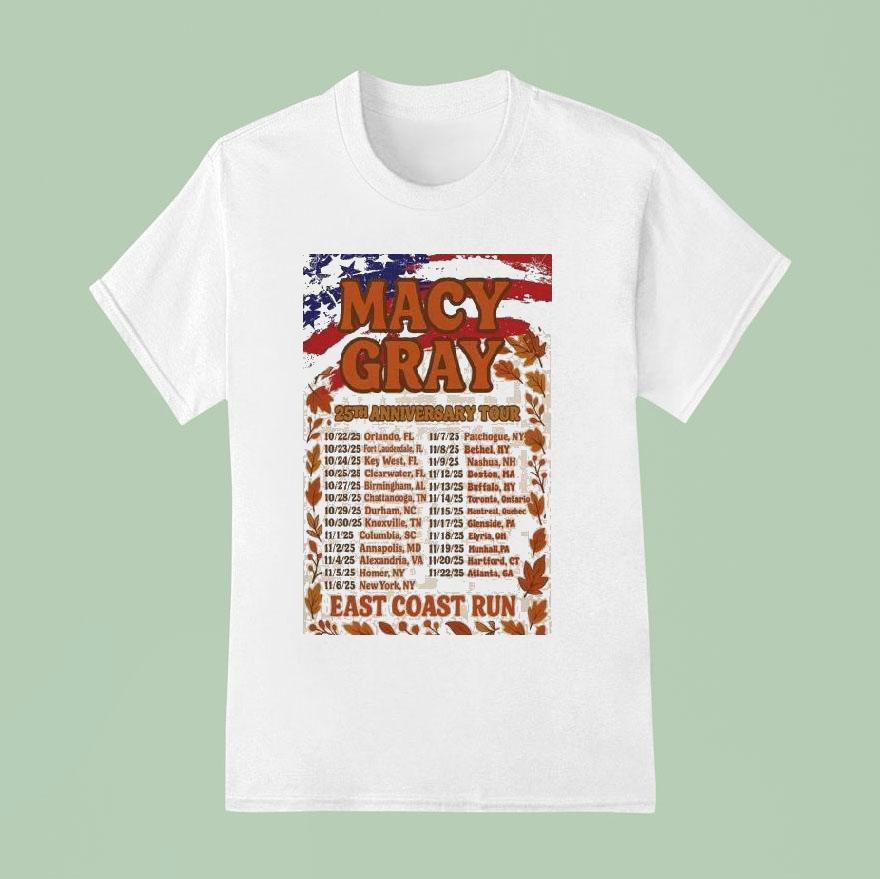 Macy Gray East Coast Run 25th Anniversary Tour 2025 Shirt