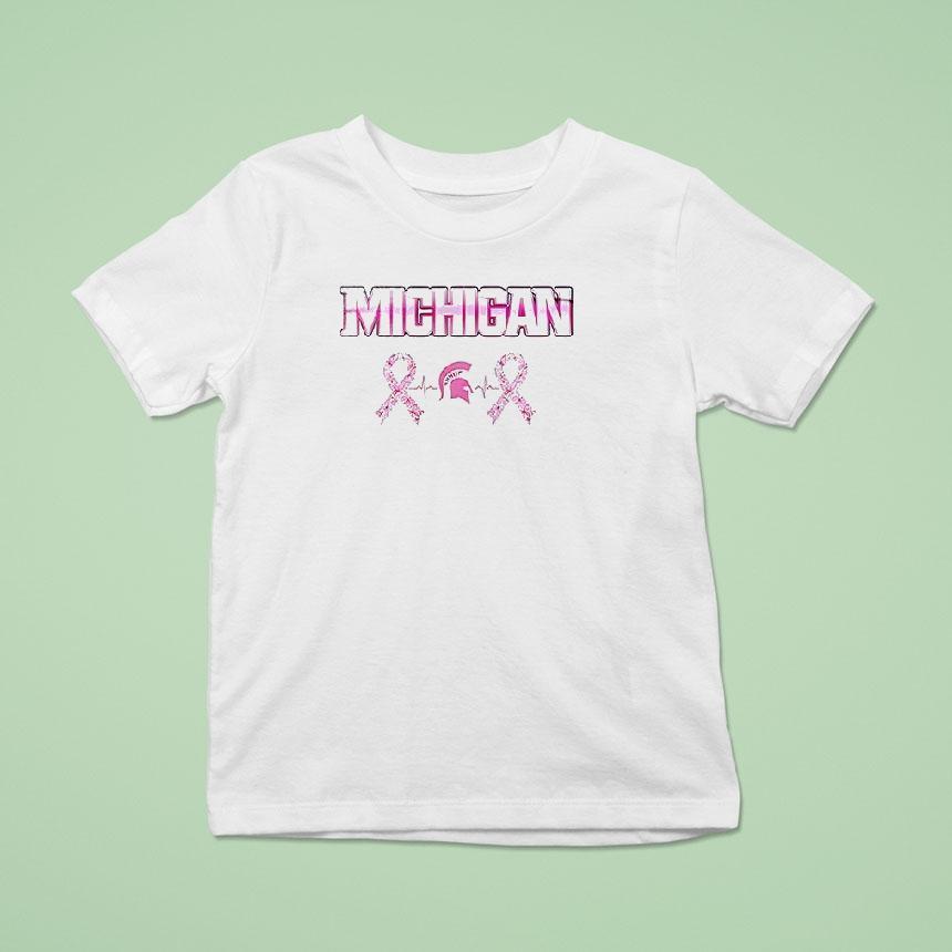 Michigan State Spartans Breast Cancer Awareness Month 2025 Logo Shirt