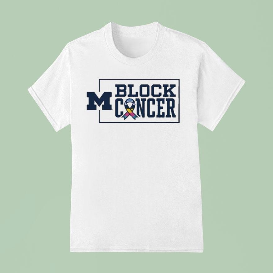 Michigan Wolverines Block Cancer Breast Cancer Awareness Shirt