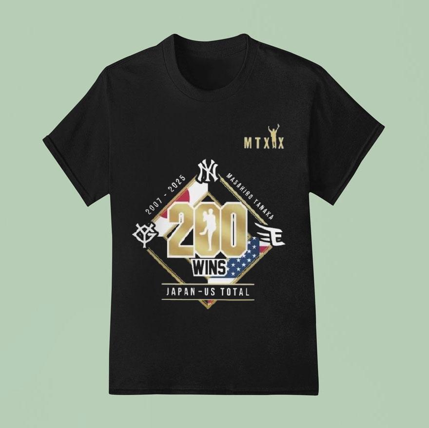 Mlb New York Yankees Masahiro Tanaka 200 Wins Celebration 2025 Shirt