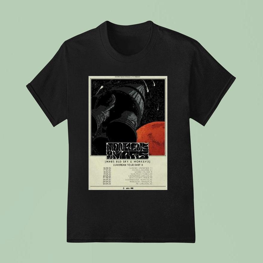 Monkey3 And Mars Red Sky European Tour 2026 Shirt