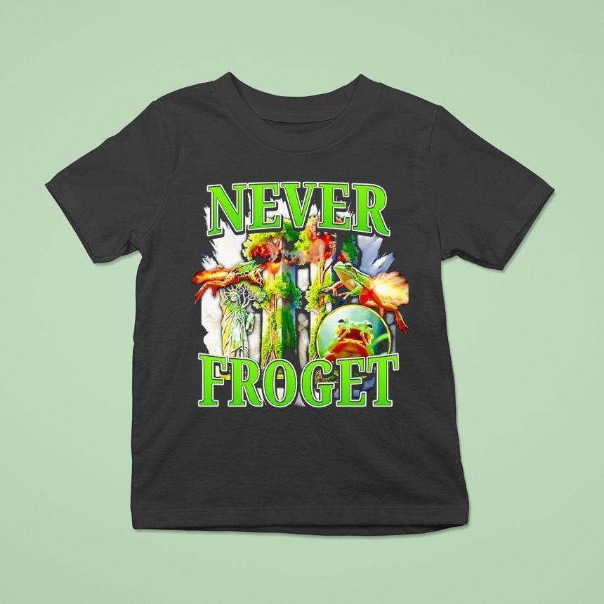 Never Froget Statue Of Liberty Frog Twin Towers Shirt