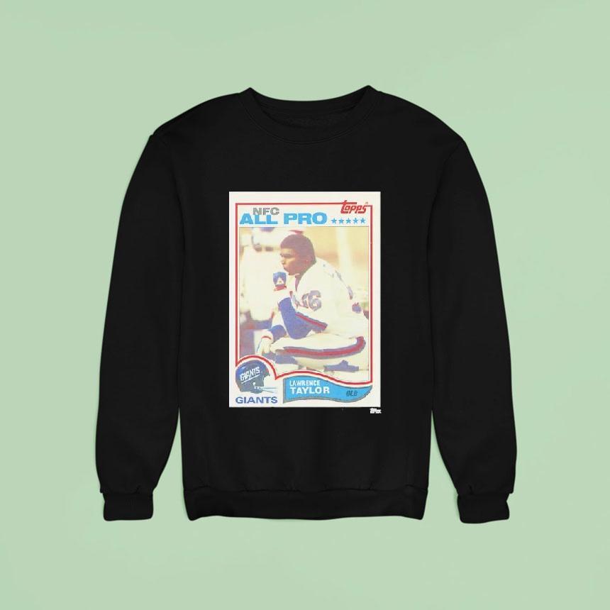 New York Giants Lawrence Taylor Trading Card Shirt New York Giants Lawrence Taylor Trading Card Shirt